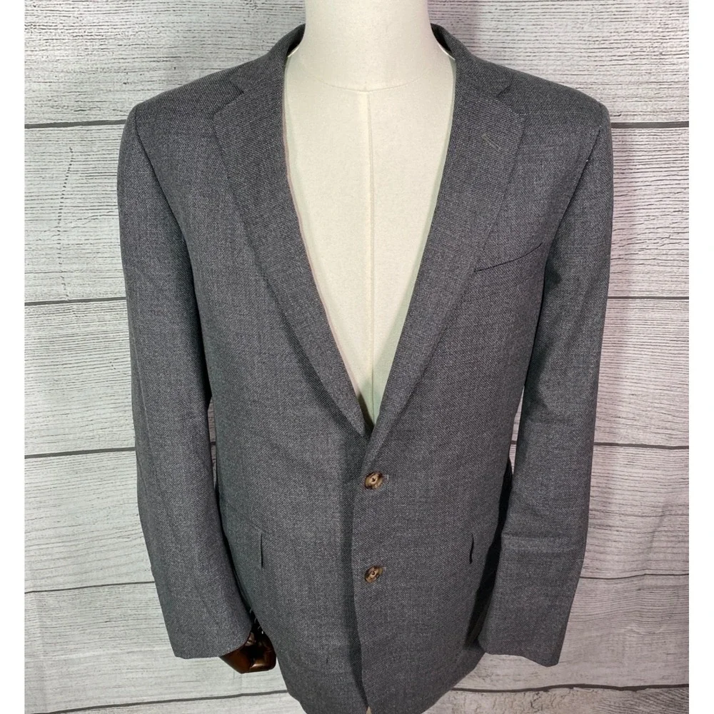 Brooks Brothers Suit Jacket Mens 44 Long‎ Gray Wool Regent Reda Sport Coat